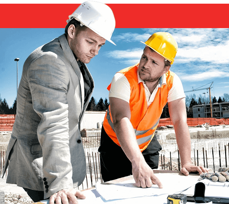 Construction Worker Explaining Plan Details to Client